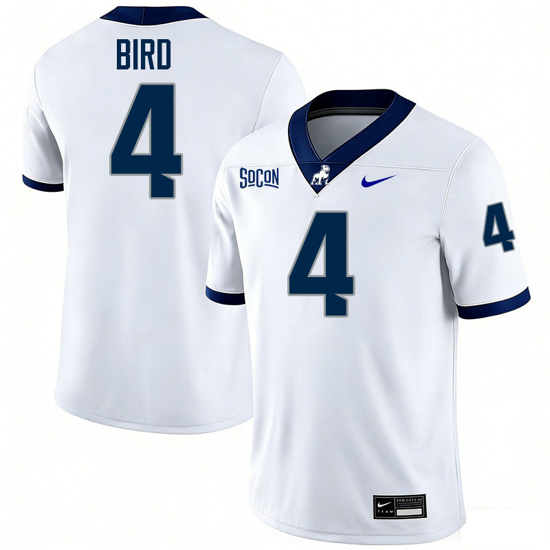 Samford Bulldogs #4 Preston Bird College Football Jerseys,Uniforms-White